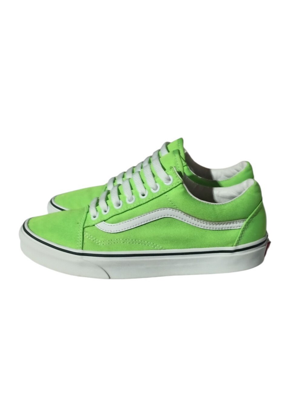 Vans Unisex Old Skool Sneakers in Neon Lime Green and White